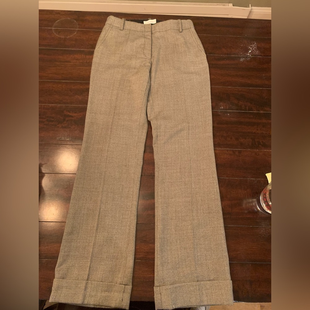 Calvin Klein Ladies Textured Cuffed Wool Blend Dress Slacks